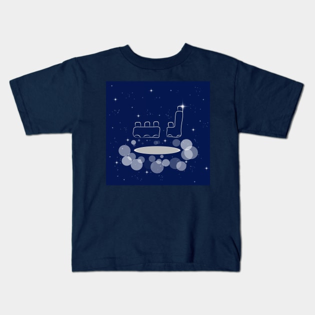 constructor, game, children's entertainment, toy, illustration, night, modern, technology, light, shine, glitter, stars, space, galaxy, cosmos Kids T-Shirt by grafinya